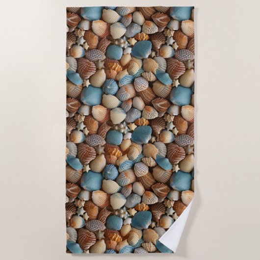Seashells Seamless Pattern Strandtuch (Vorderseite)