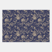 Seashells Seepferd Starfish Elegant unter dem Meer Geschenkpapier Set (Vorderseite)