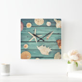 Seashells Selection Quadratische Wanduhr (Zuhause)