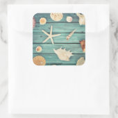 Seashells Selection Quadratischer Aufkleber (Tasche)