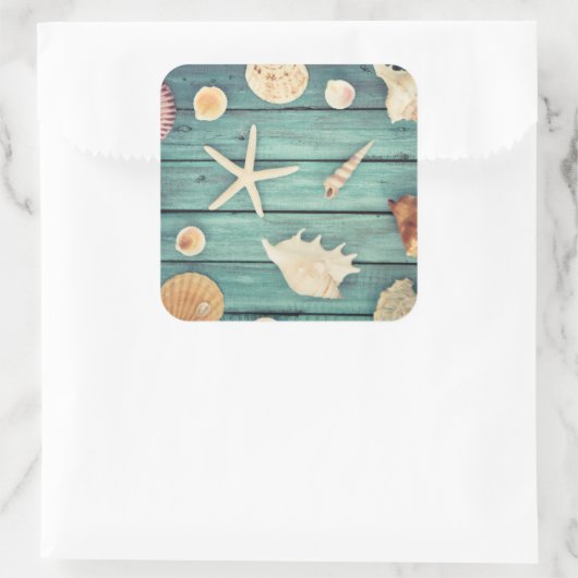 Seashells Selection Quadratischer Aufkleber (Tasche)