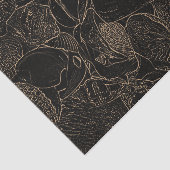 Seashells Sepia Black Vintag Art Ocean Beach Seidenpapier (Ausschnitt)