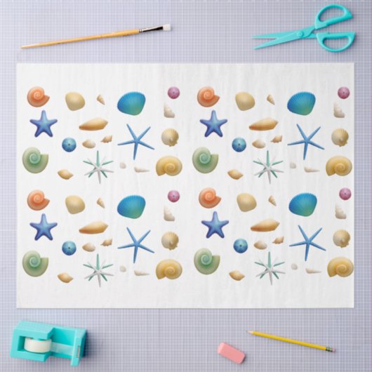 Seashells Set Decoupage Tissue Paper Seidenpapier (Basteln)