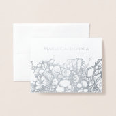 Seashells silver Foil Card Folienkarte (Vorderseite mit Umschlag)