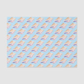 Seashells Simple Sea Ocean Muster Blau Seidenpapier (Vorderseite)