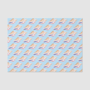Seashells Simple Sea Ocean Muster Blau Seidenpapier