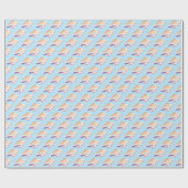 Seashells Simple Sea Ocean Muster White Blue Gesch Geschenkpapier (Flach)