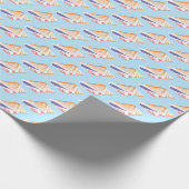 Seashells Simple Sea Ocean Muster White Blue Gesch Geschenkpapier (Ecke)