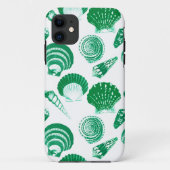 Seashells - Smaragdgrün auf einem weißen Case-Mate iPhone Hülle (Rückseite)