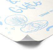 Seashells Squiggle Frame Soft Blue Cards & Geschen Poster (Ecke)