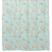 Seashells Starfish Aquarellbone ID782 Duschvorhang (Vorderseite)