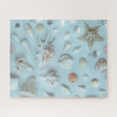 Seashells Starfish Beach Blue Puzzle (Horizontal)