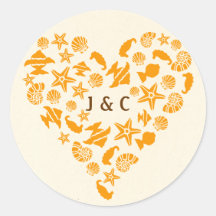 Seashells & Starfish Heart Summer Beach Hochzeit