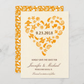Seashells & Starfish Heart Summer Beach Hochzeit Save The Date (Vorne/Hinten)