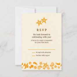 Seashells & Starfish Herz Summer Beach UAWG RSVP Karte