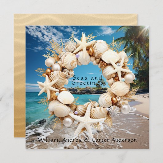 Seashells Starfish Pearls Palm Trees Weihnachten (Vorne/Hinten)