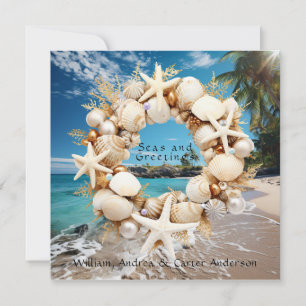 Seashells Starfish Pearls Palm Trees Weihnachten