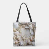 Seashells Starfish Perlen Weißer Sand Driftwood Tasche (Rückseite)