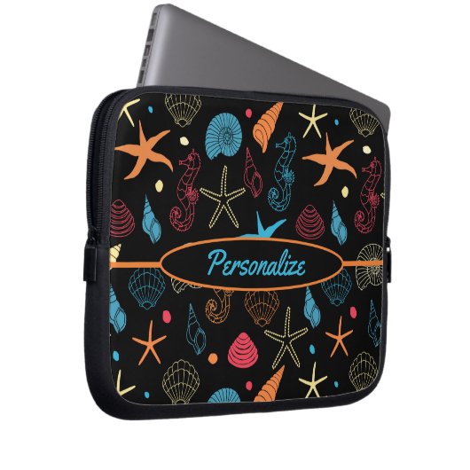 Seashells Starfish Seepferd Ocean Beach Laptopschutzhülle (Vorne Rechts)