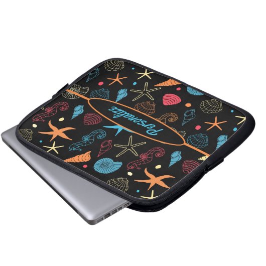 Seashells Starfish Seepferd Ocean Beach Laptopschutzhülle (Vorne Knopf)