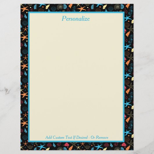 Seashells Starfish & Seepferds Ocean Beach Pattern (Vorderseite)