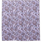 Seashells Starfish Violet-Aquarell ID782 Duschvorhang (Vorderseite)