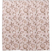 Seashells Starfish Wasserfarbe Rosa ID782 Duschvorhang (Vorderseite)