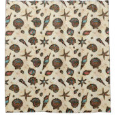 Seashells Starfish Watercolor Rainbow ID782 Duschvorhang (Vorderseite)