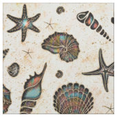 Seashells Starfish Watercolor Rainbow ID782 Stoff (Muster)
