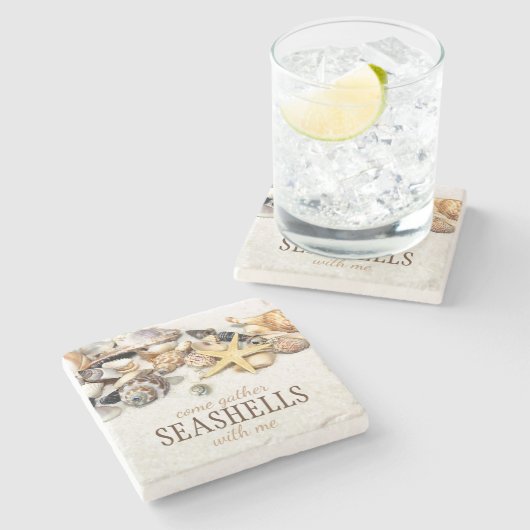 Seashells Steinuntersetzer (Seitenansicht)