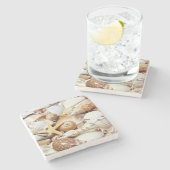 Seashells Stone Untersetzer (Seitenansicht)