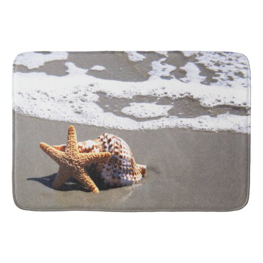 Seashells, Strand, Ozean, Bad, Zuhause-Wolldecke Badematte (Vorderseite)