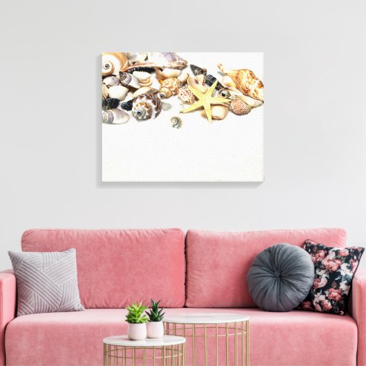 Seashells Stretched Canvas Print Leinwanddruck (Insitu (Wohnzimmer))