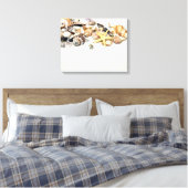 Seashells Stretched Canvas Print Leinwanddruck (Insitu (Schlafzimmer))