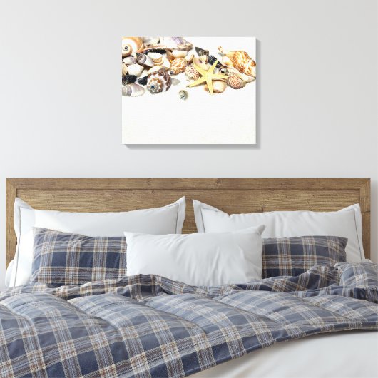Seashells Stretched Canvas Print Leinwanddruck (Insitu (Schlafzimmer))