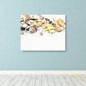 Seashells Stretched Canvas Print Leinwanddruck (Insitu (Holzboden))