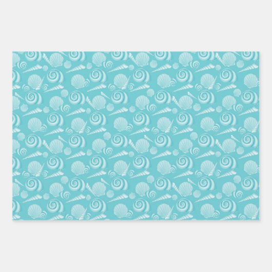 Seashells Summer Beach Wrapping Paper Sheets Geschenkpapier Set (Vorderseite 2)