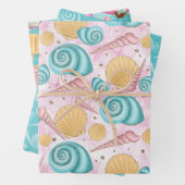 Seashells Summer Beach Wrapping Paper Sheets Geschenkpapier Set (Beispiel)