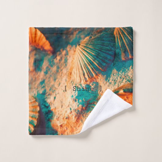 Seashells Summer Fotografy Badhandtuch Set (Waschlappen)