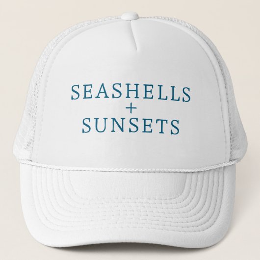 Seashells & Sunsets Hat Truckerkappe (Vorderseite)