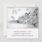 SEASHELLS SWEET 16 PARTY, Ruby Monogram Champagner Einladung (Rückseite)