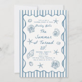 Seashells The Summer I Turned Twenty Birthday Einladung (Vorderseite)