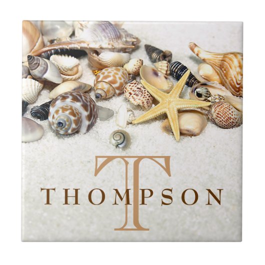 Seashells Tile Personalisiert Fliese (Vorderseite)