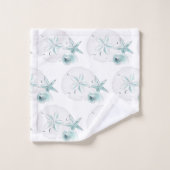 Seashells Türkis Badhandtuch Set (Waschlappen)