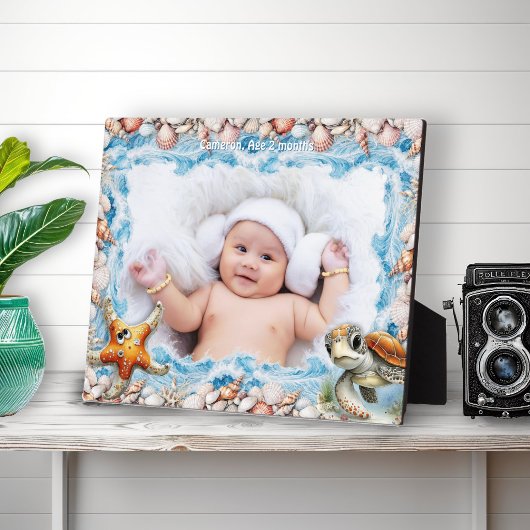 Seashells, Turtle, Starfish Kids Photo Frame Fotoplatte