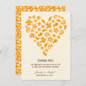 Seashells u. Starfish-Herz-Sommer-Strand-Hochzeit Dankeskarte (Vorne/Hinten)