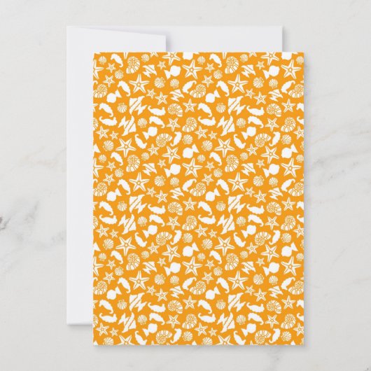 Seashells u. Starfish-Herz-Sommer-Strand-Hochzeit Dankeskarte (Rückseite)