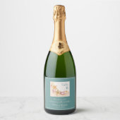 Seashells und Aqua Colored Accent Wedding Champagn Schaumweinetikett (Vorderseite)