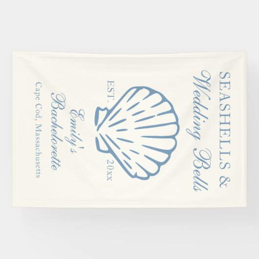 Seashells und Hochzeitsglocken-Junggeselinnen-Absc Banner (Horizontal)