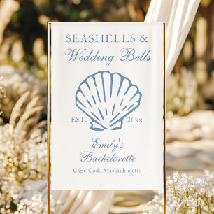Seashells und Hochzeitsglocken-Junggeselinnen-Absc Banner